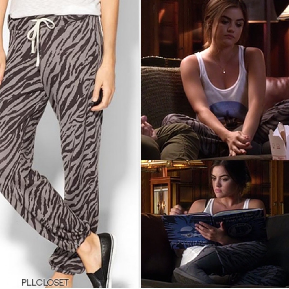 Sundry Zebra Print Pretty Little Liars Drawstring Track Pants sz S